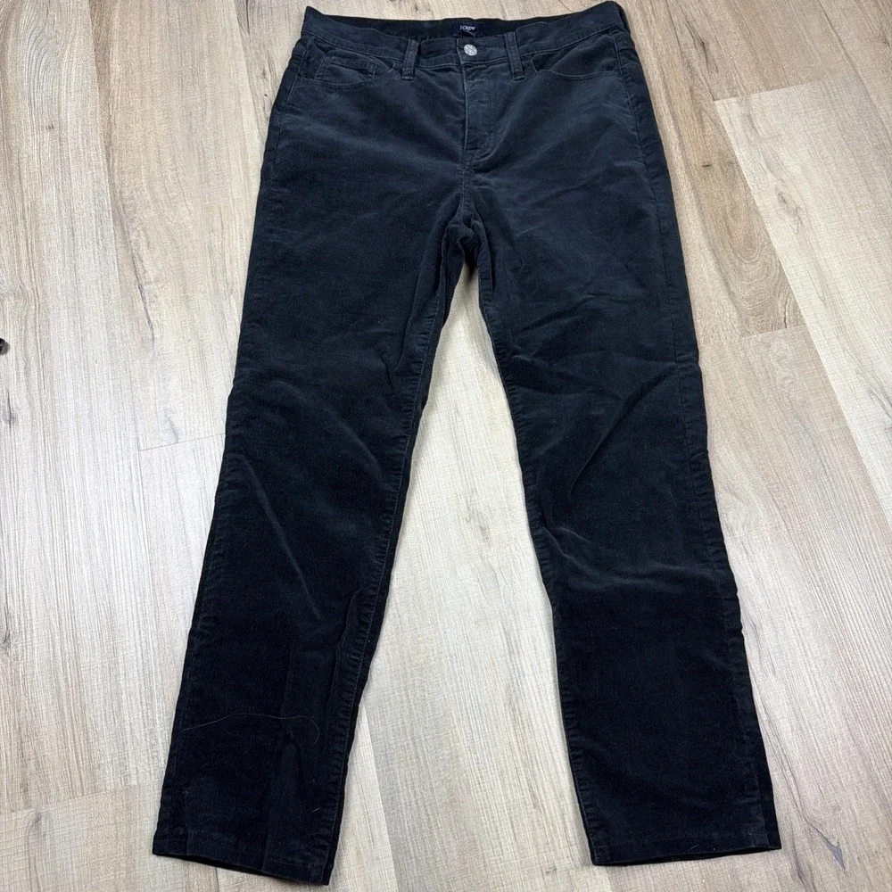 J.Crew Corduroy Pants Womens 29 Black Straight Leg‎ Stretch Casual Classic
